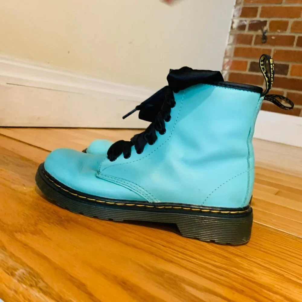 Dr Martens Junior 1460 Boot Size 3 Lace-up Zip Leather Comfy Ankle Bootie